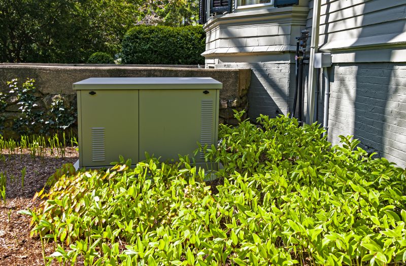 Residential Backup Generator in a Driveway