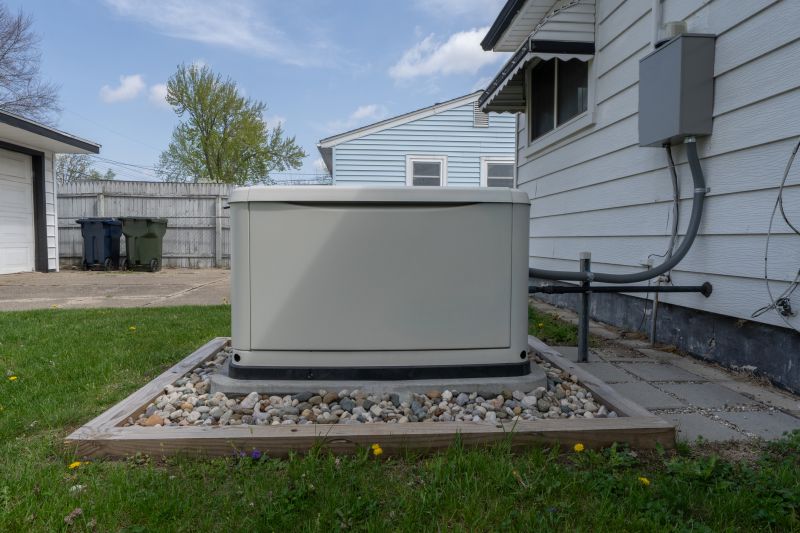 Residential Backup Generator in a Backyard